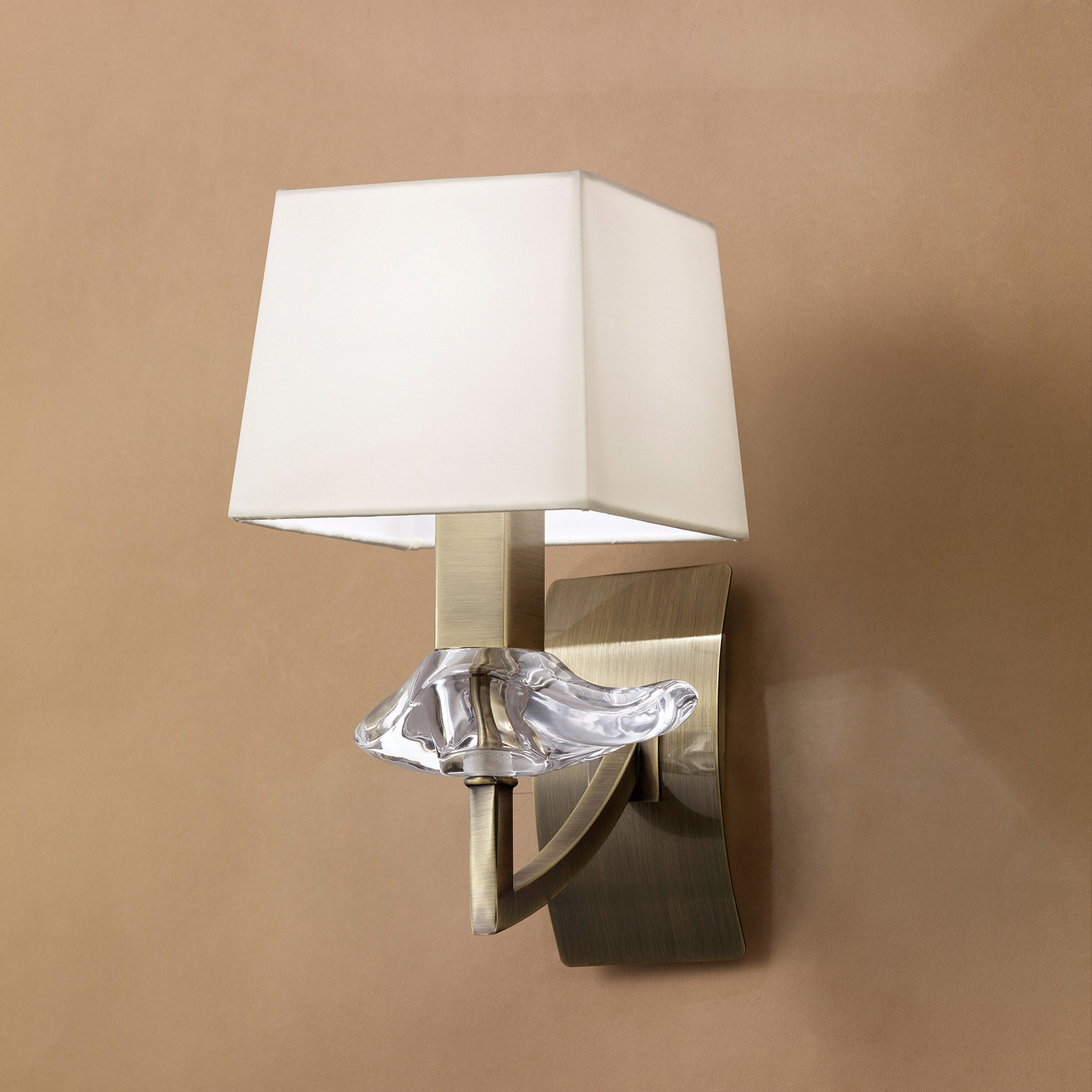 Akira Antique Brass-Cream Wall Lights Mantra Armed Wall Lights Akira Antique Brass-Cream Wall Lights Mantra Armed Wall Lights